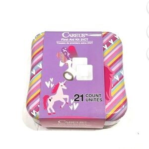 CareUs First Aid Kit 21CT With Reuseable Unicorn Tin BNIB